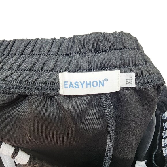 Black & White Womens Striped Easyhon Track Pants With Smiley Patch Size L - Picture 2 of 9